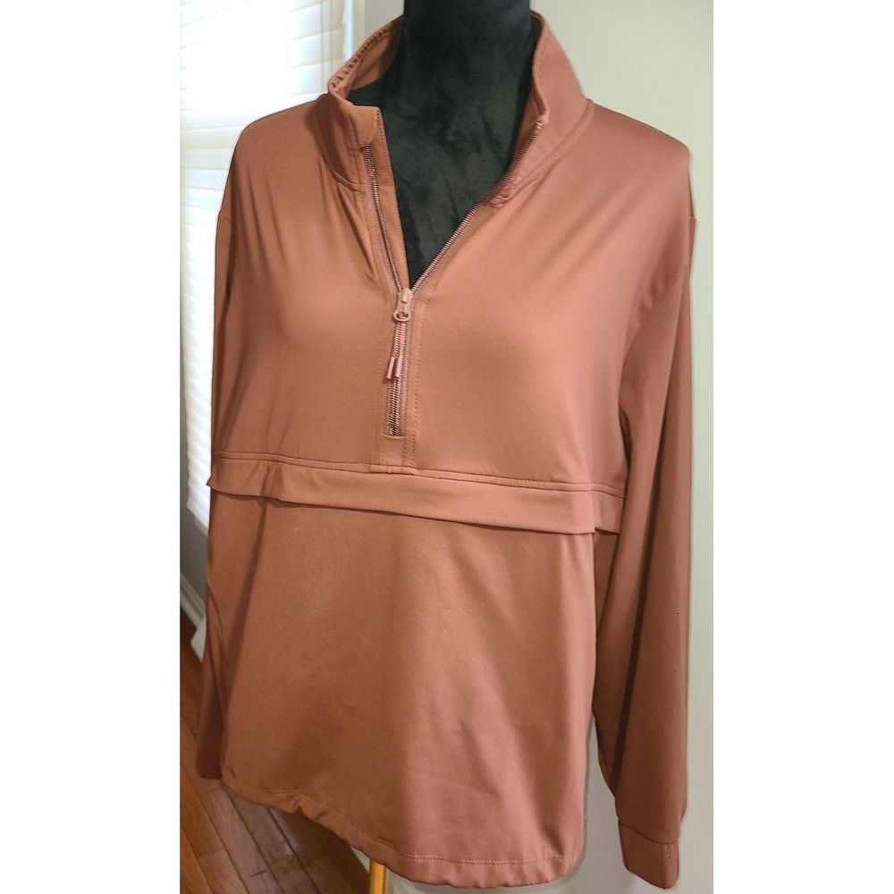 MEMBER'S MARK WOMEN'S TRAVEL Trendy PULLOVER Cinnamon Brown XL Minimalist